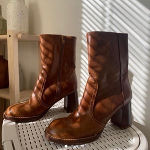 Joseph brown mid-calf boots